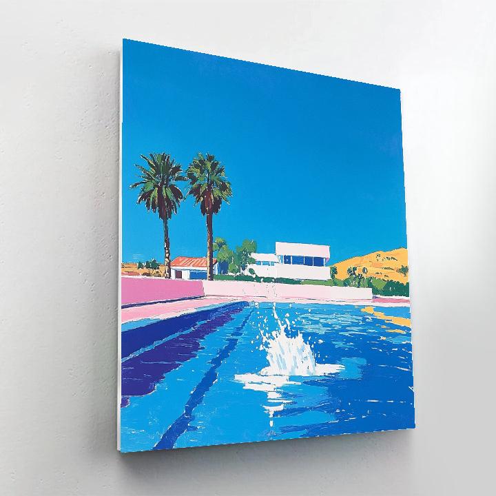 David Hockney Inspired Poolside Summer Afternoon paint by numbers