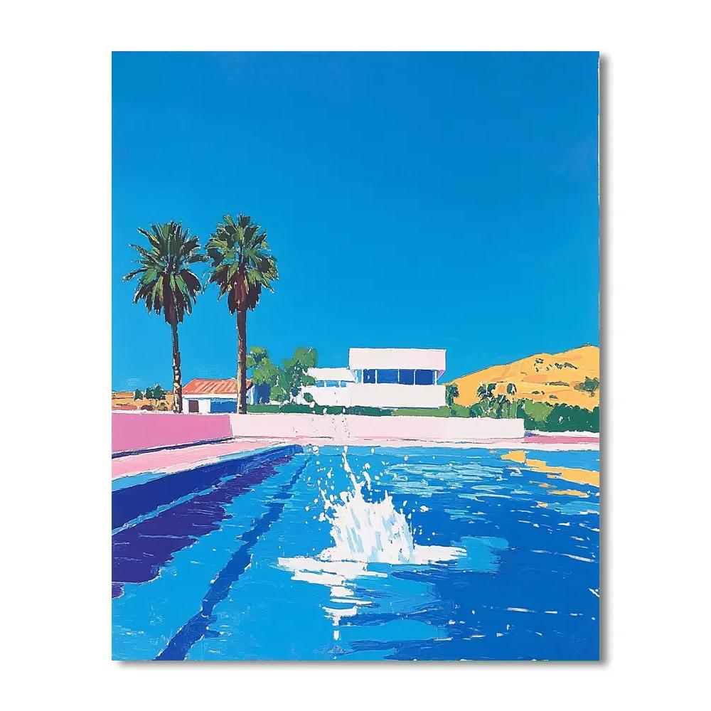 David Hockney Inspired Poolside Summer Afternoon paint by numbers