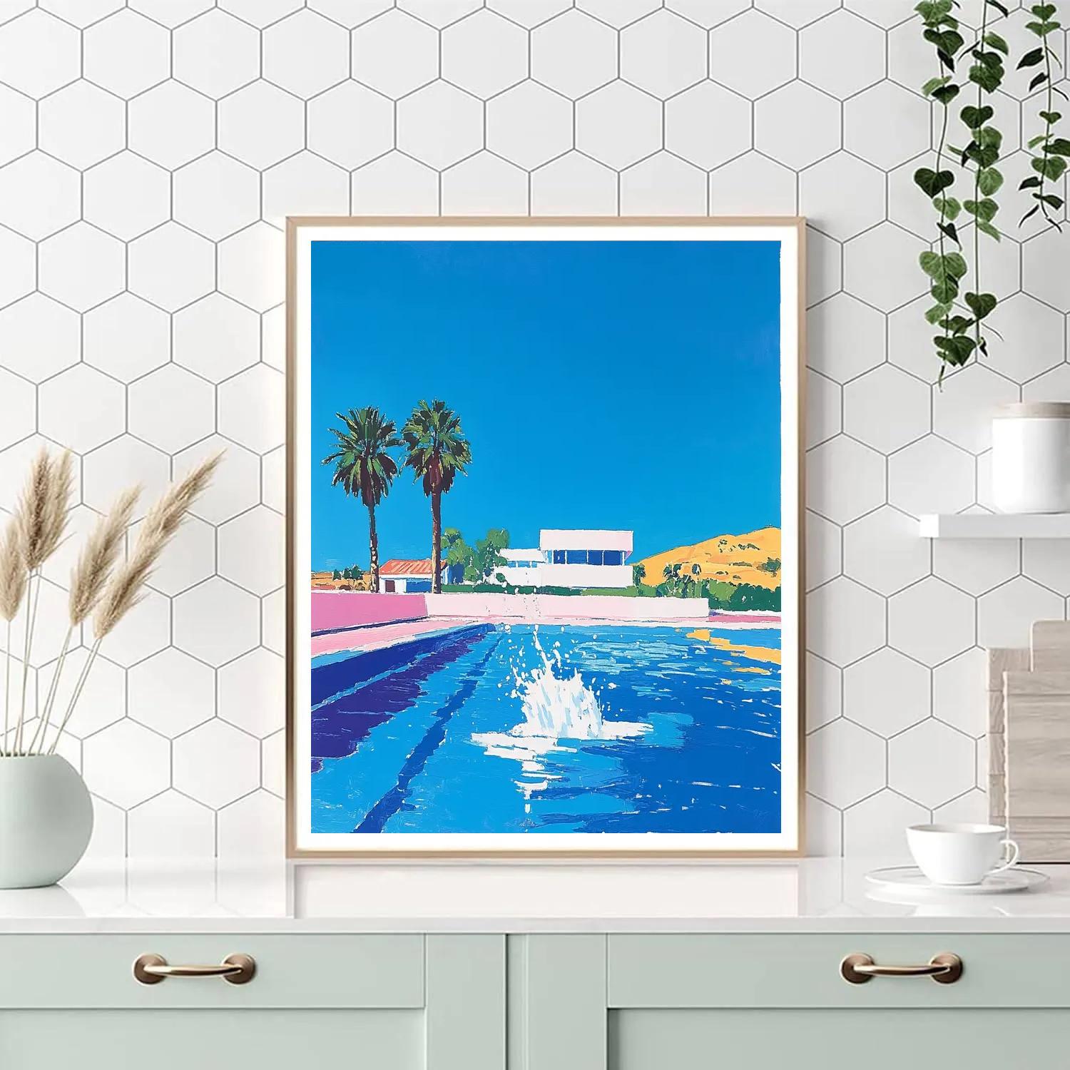 David Hockney Inspired Poolside Summer Afternoon paint by numbers