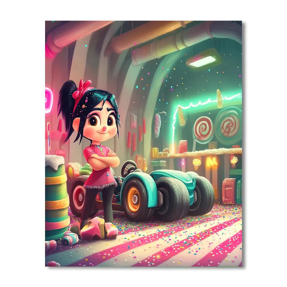 Vanellope Candy Kart Garage Disney Inspired Painting by numbers kit