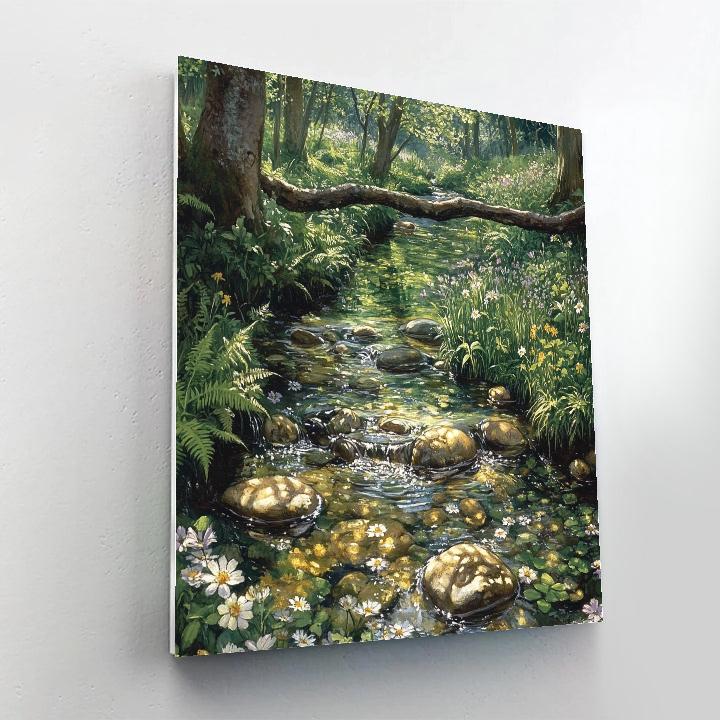 John Everett Millais Inspired Spring Forest Stream paint by number