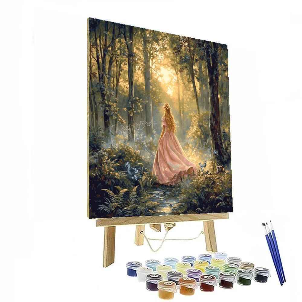 Aurora Enchanted Forest Sunrise Disney Inspired Paint by numbers art