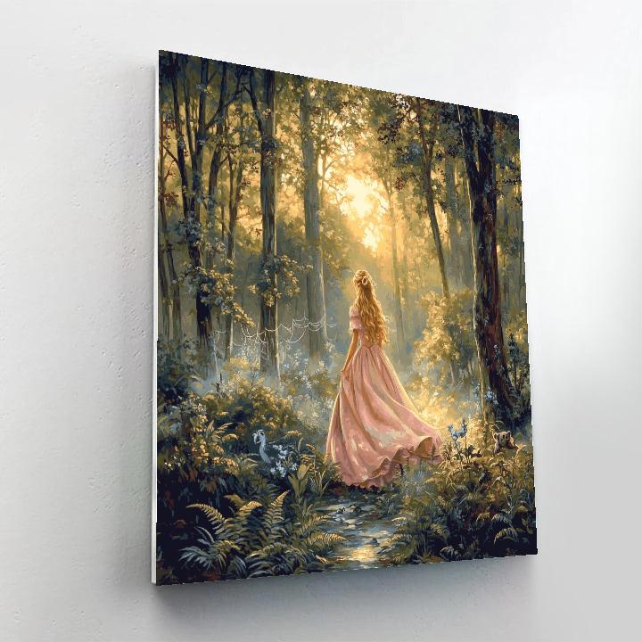 Aurora Enchanted Forest Sunrise Disney Inspired Paint by numbers art