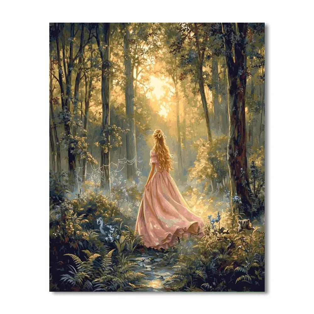 Aurora Enchanted Forest Sunrise Disney Inspired Paint by numbers art