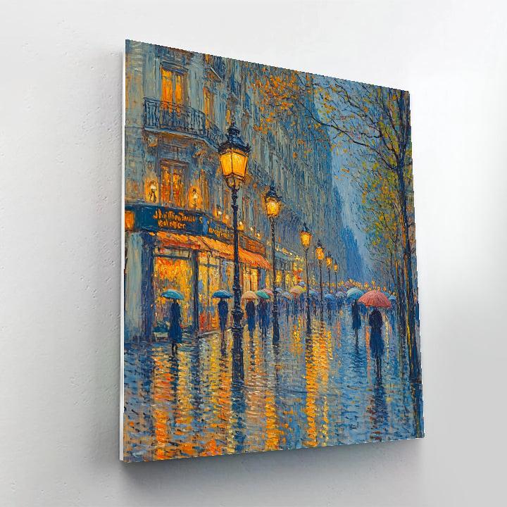 Claude Monet Inspired City Boulevard In Rain Painting by numbers kit