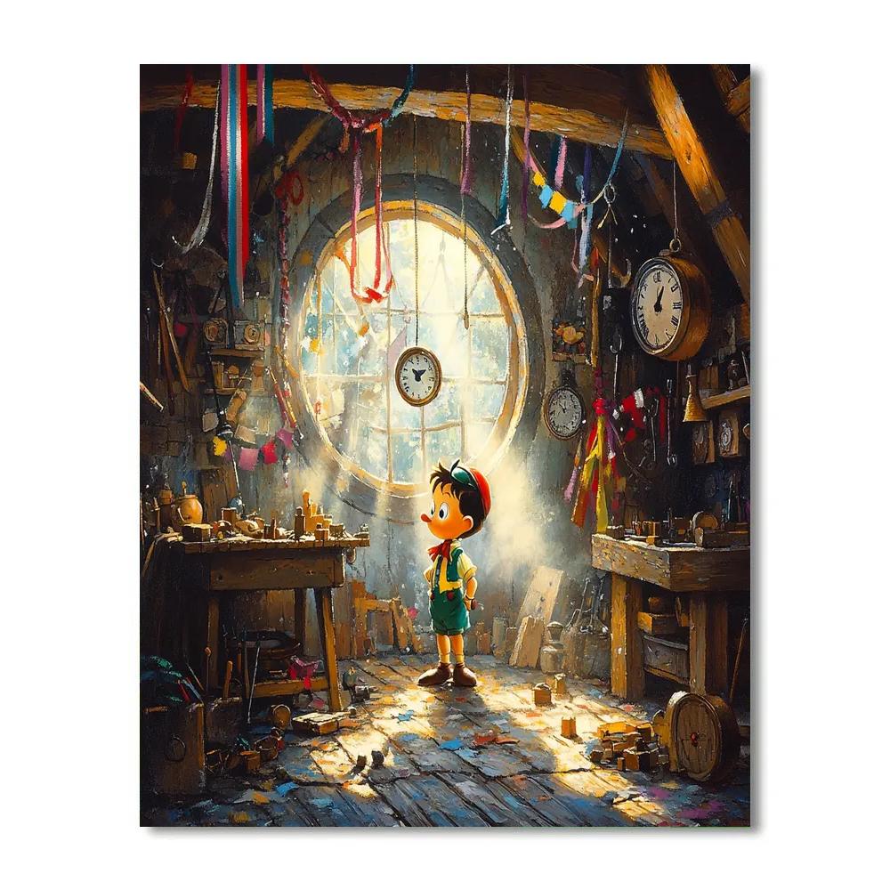 Pinocchio Village Workshop Wonder Disney Inspired paint by number