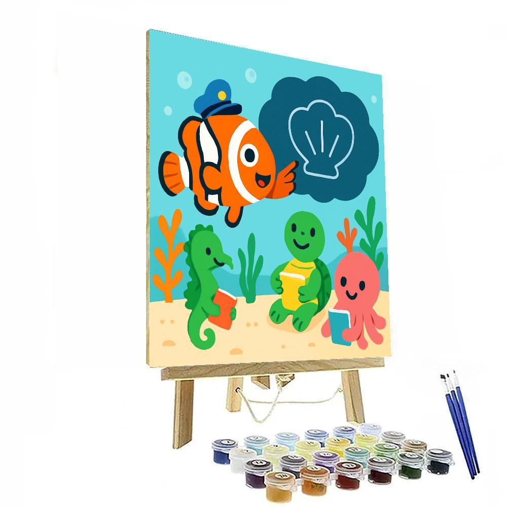The Coral Classroom Of Captain Clownfish Paint by numbers art