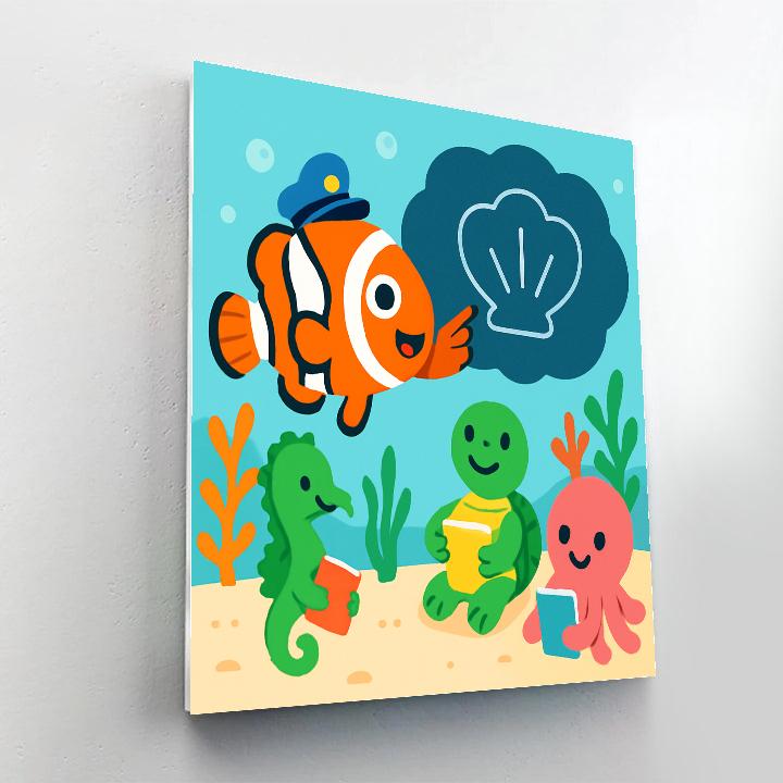 The Coral Classroom Of Captain Clownfish Paint by numbers art