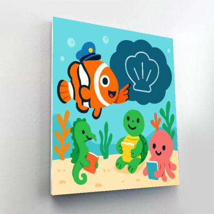 The Coral Classroom Of Captain Clownfish Paint by numbers art