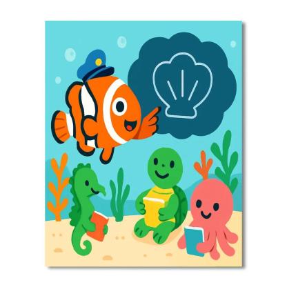 The Coral Classroom Of Captain Clownfish Paint by numbers art