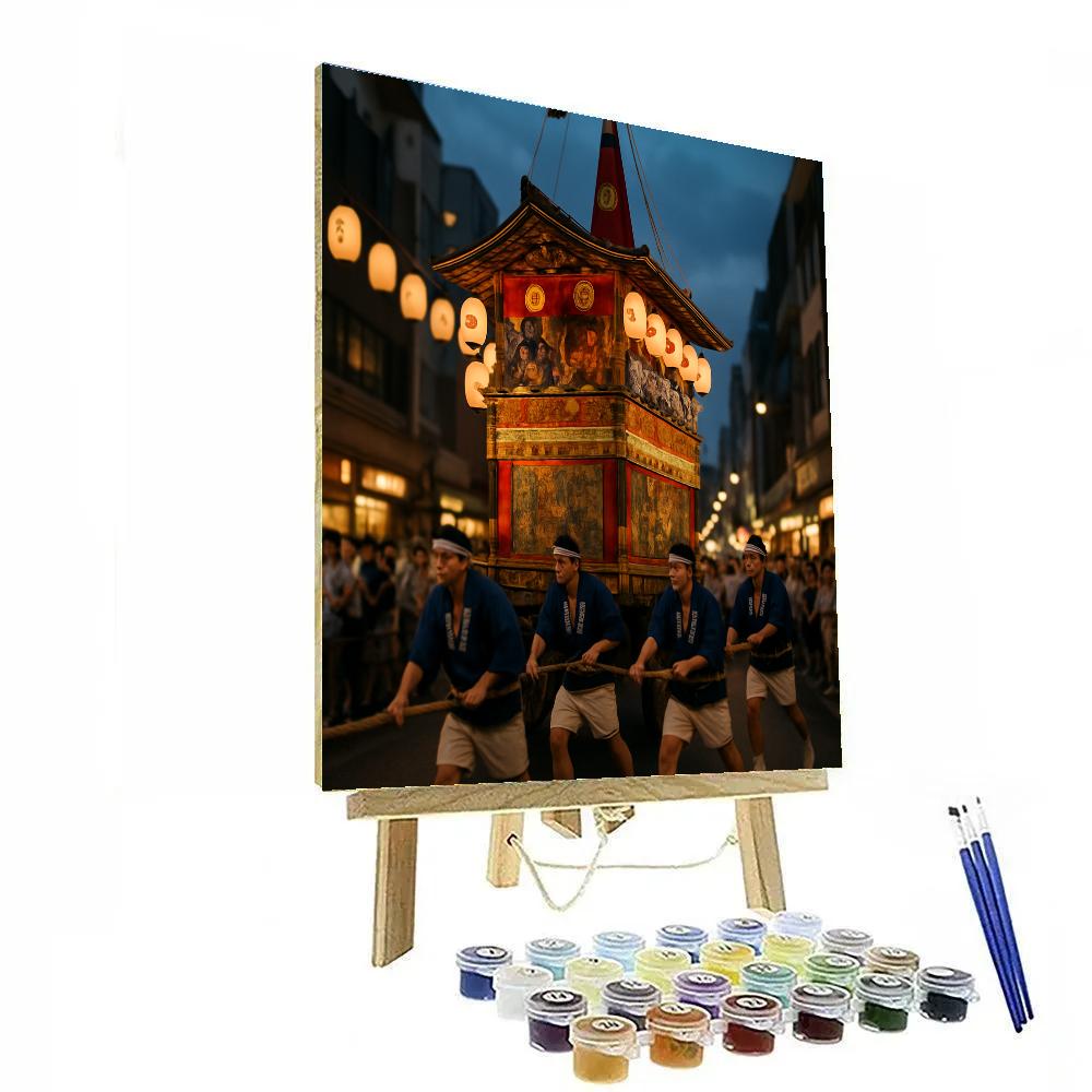 Gion Matsuri Evening Float Procession Kyoto paint by number