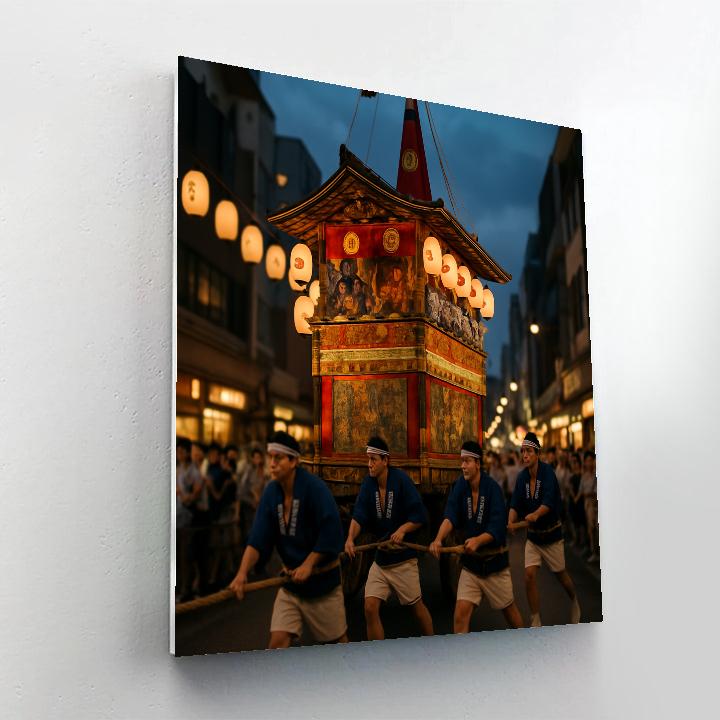 Gion Matsuri Evening Float Procession Kyoto paint by number