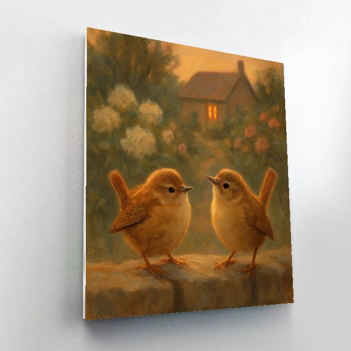 Lantern Light Wrens In The Cottage Garden painting number kit
