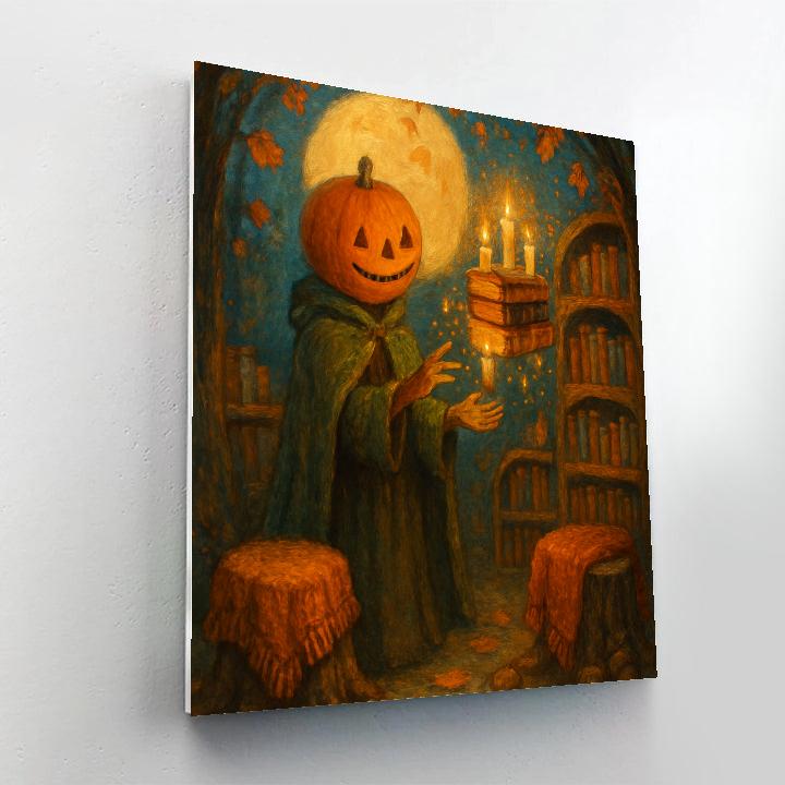 Lantern Library Under The Harvest Moon paint by numbers