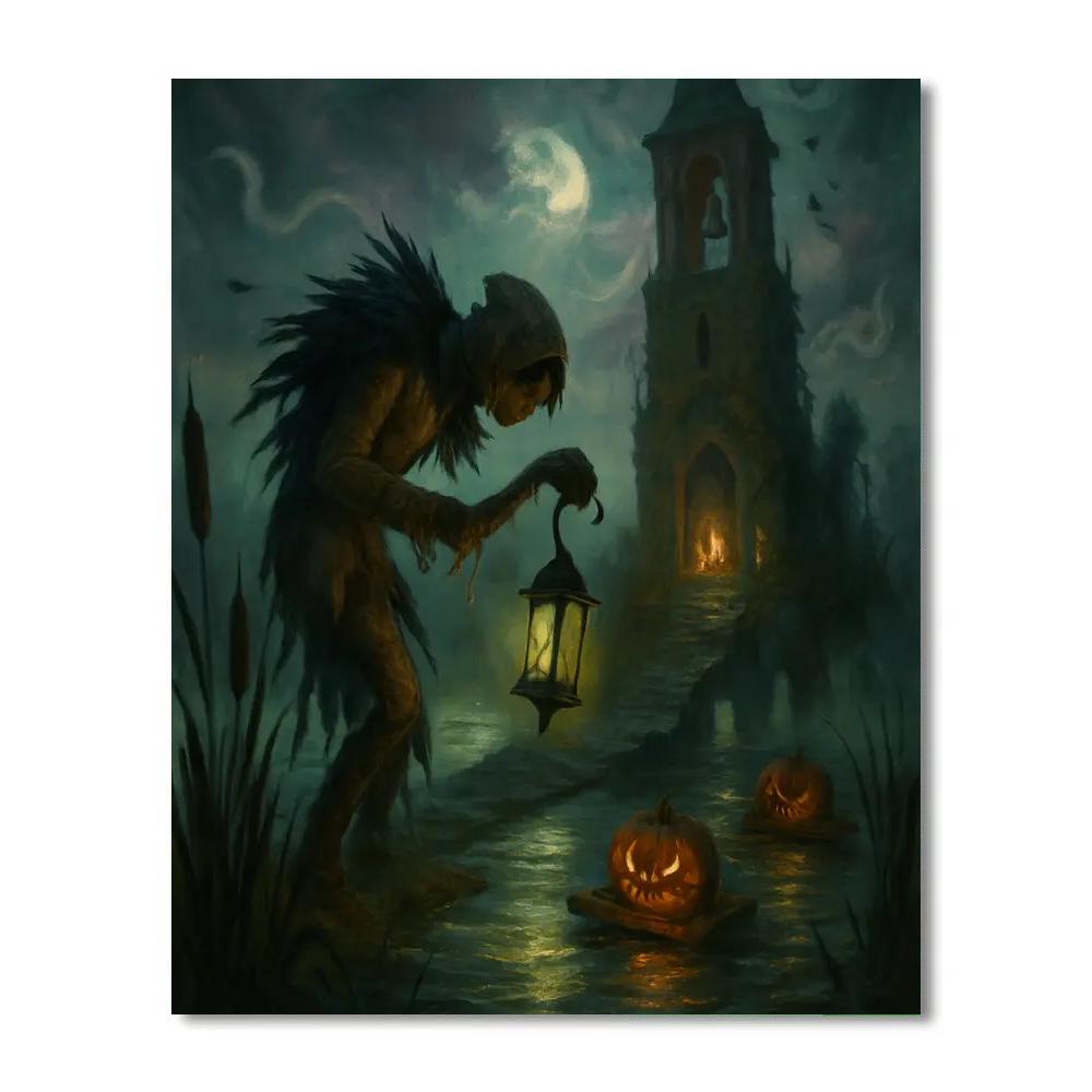 The Bell Tower Marsh At Witchlight Dusk Number painting