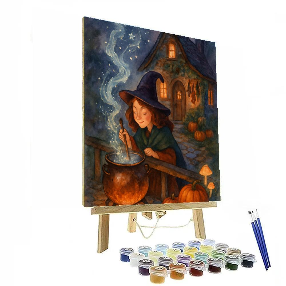 Witch Cottage Tea Steam Constellations Painting by numbers kit