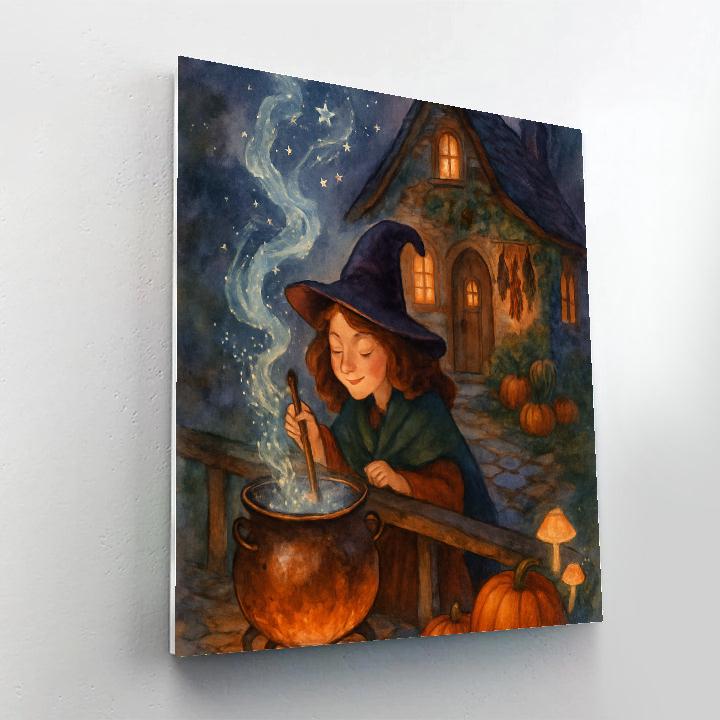 Witch Cottage Tea Steam Constellations Painting by numbers kit