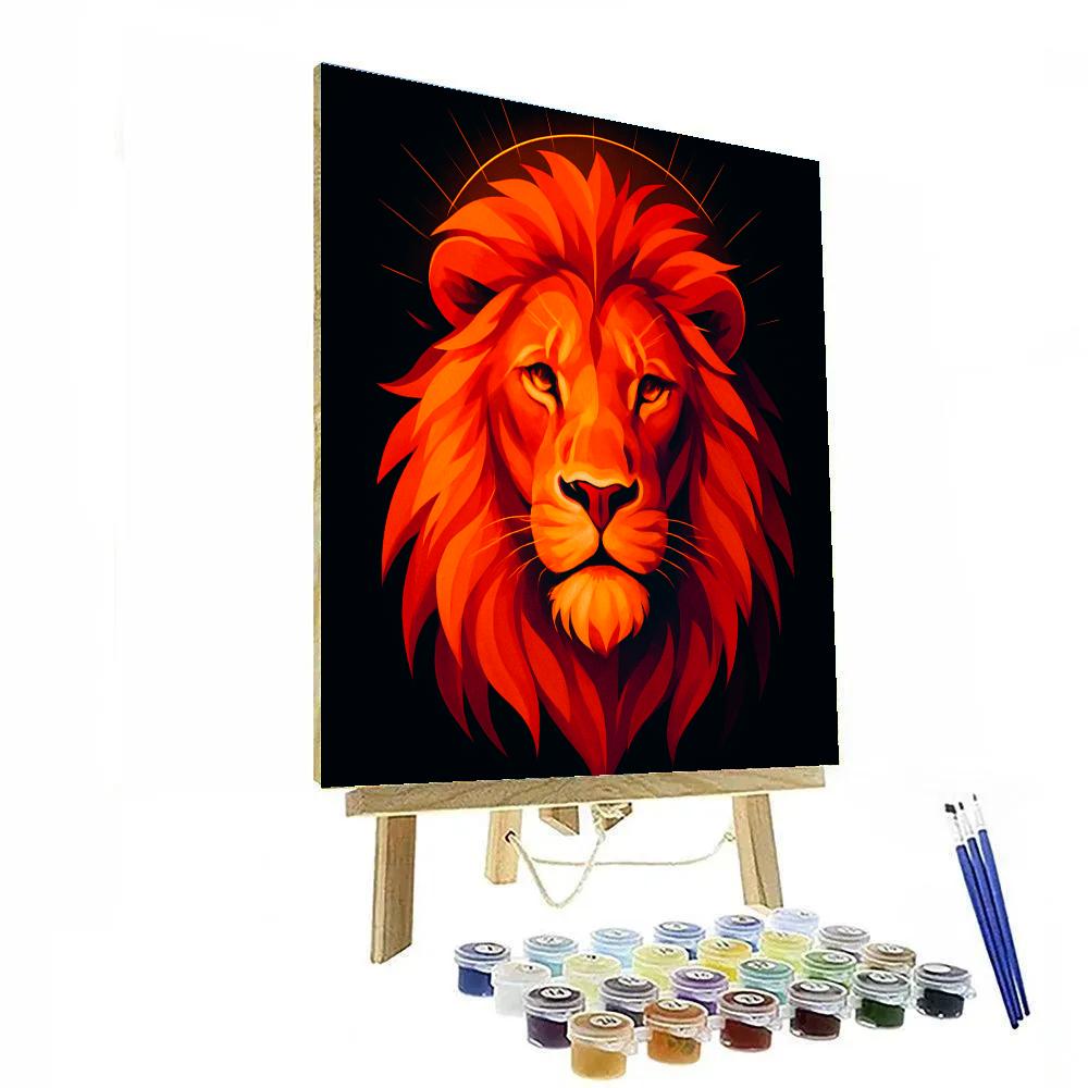 Solar Crown Lion paint by number