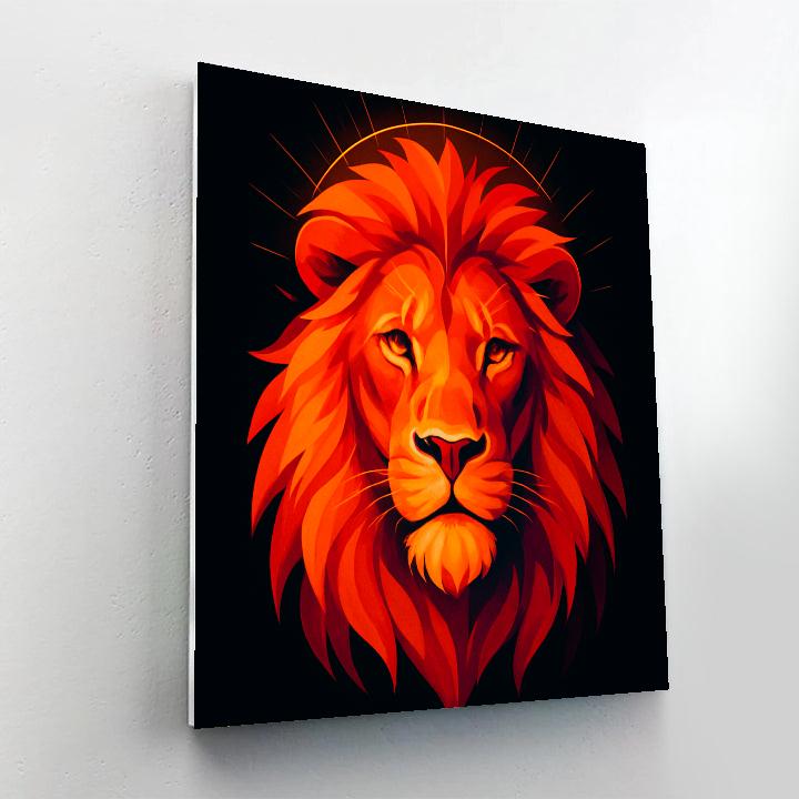 Solar Crown Lion paint by number