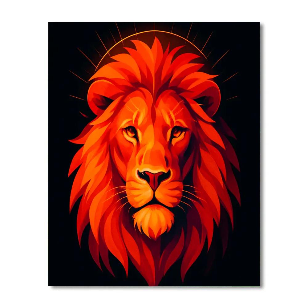 Solar Crown Lion paint by number