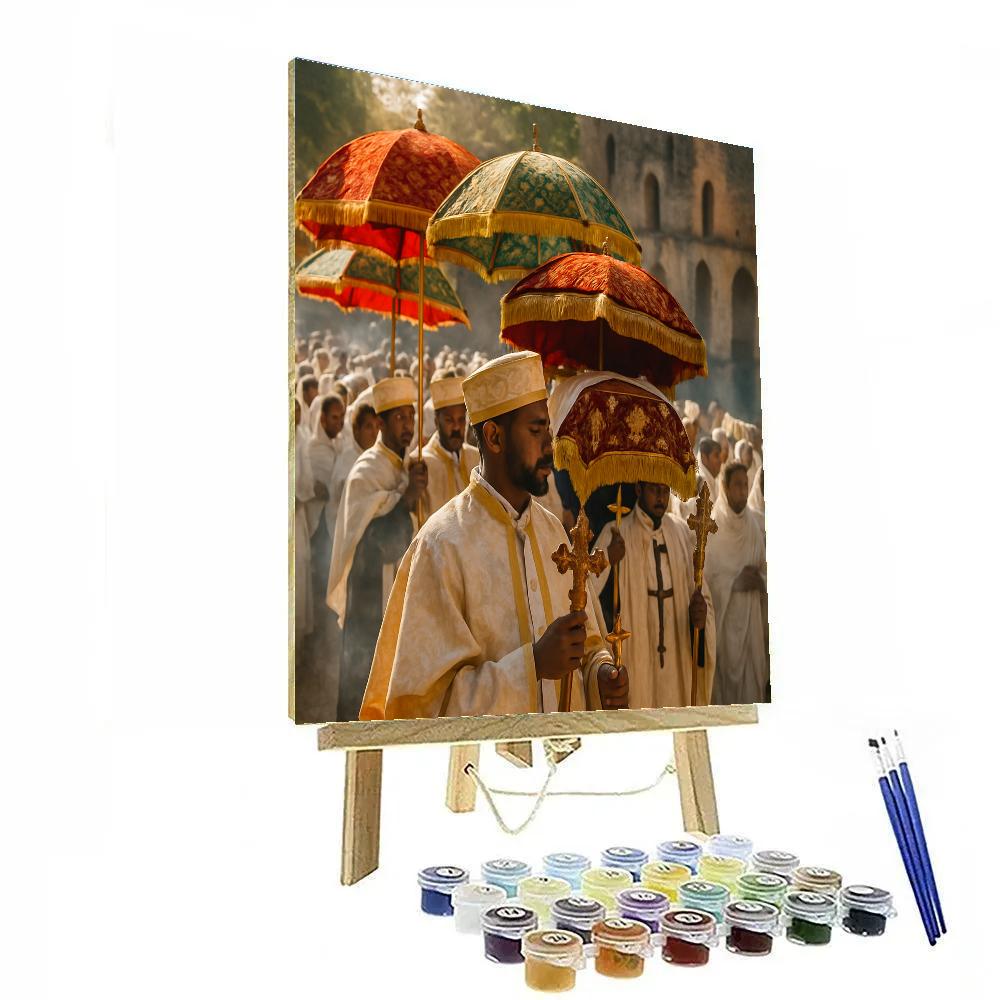 Timkat Epiphany Procession Gondar Poolside Paint by numbers art