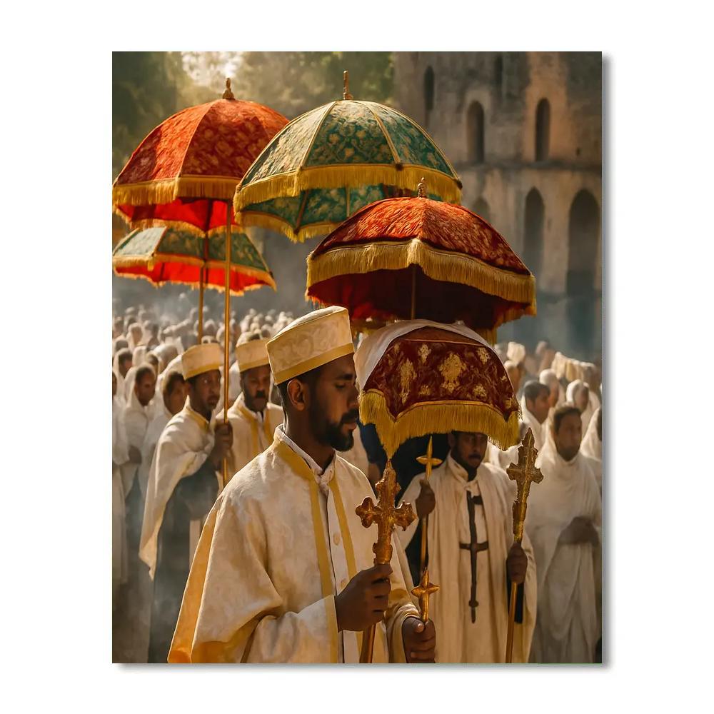 Timkat Epiphany Procession Gondar Poolside Paint by numbers art