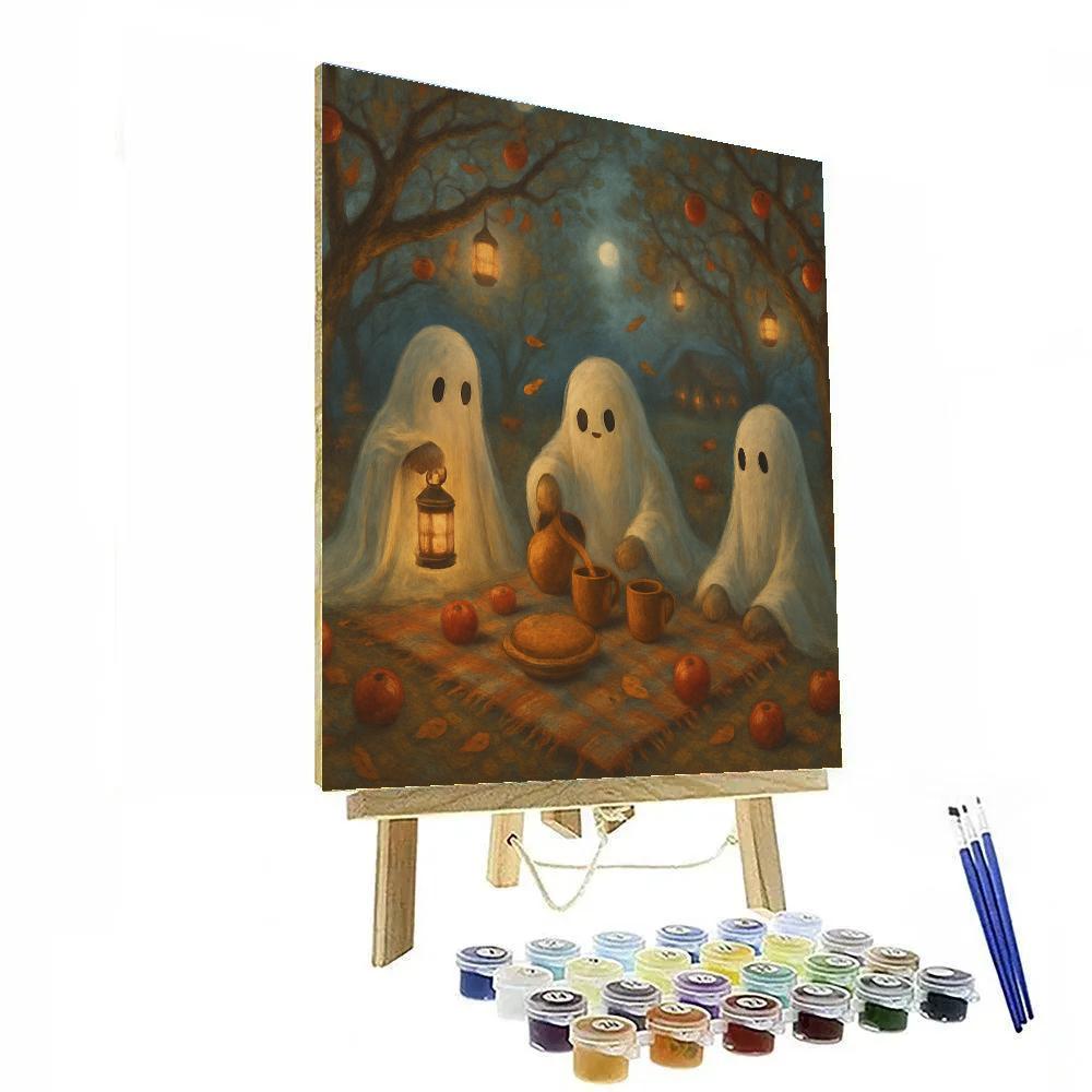 Midnight Orchard Ghost Picnic painting number kit