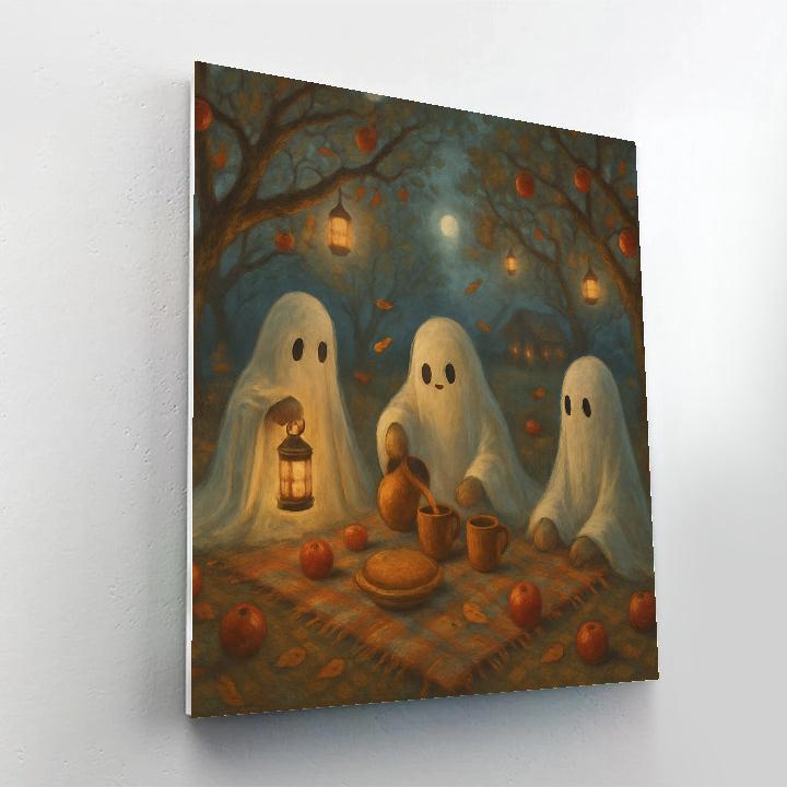 Midnight Orchard Ghost Picnic painting number kit