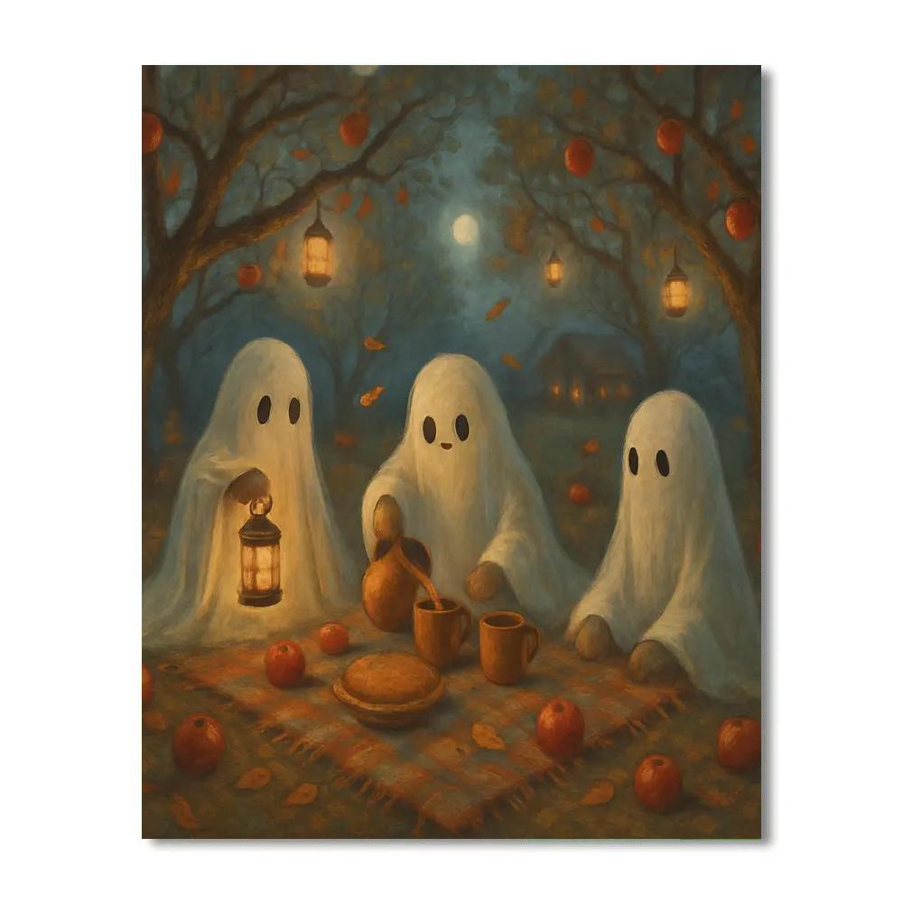 Midnight Orchard Ghost Picnic painting number kit
