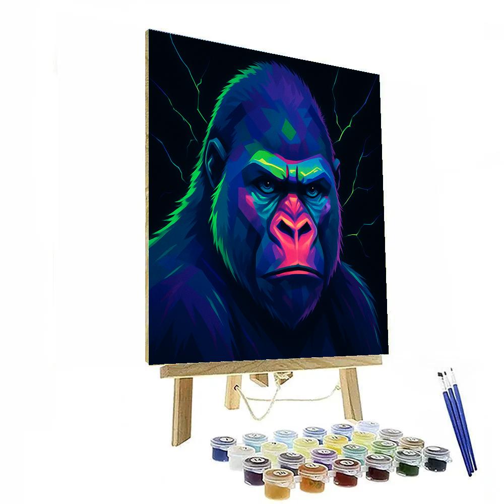 Neon Rift Gorilla Painting by numbers kit