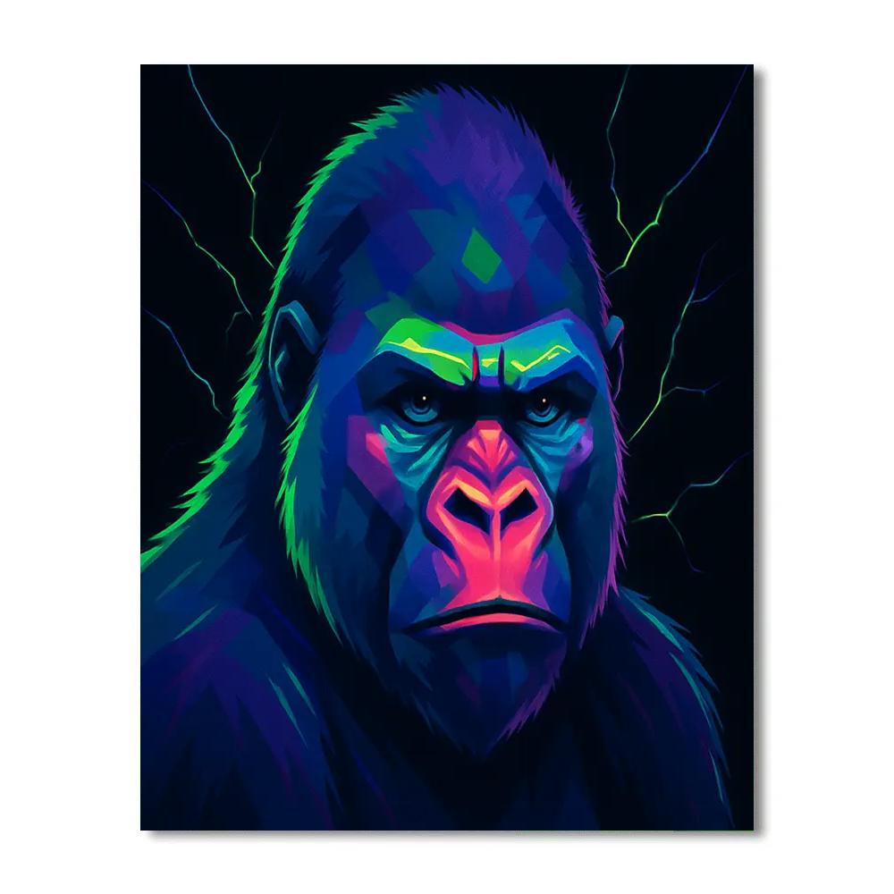 Neon Rift Gorilla Painting by numbers kit