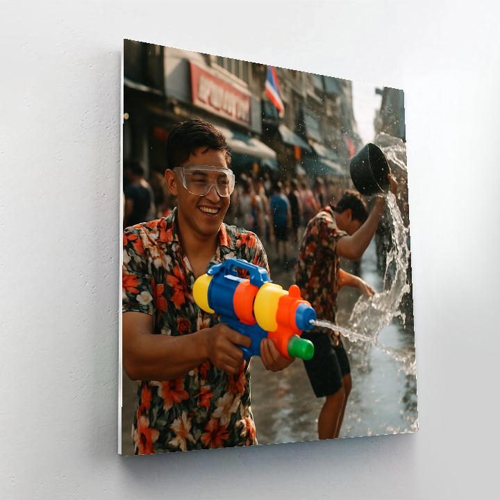 Songkran Water Festival Splash Bangkok Avenue painting number kit