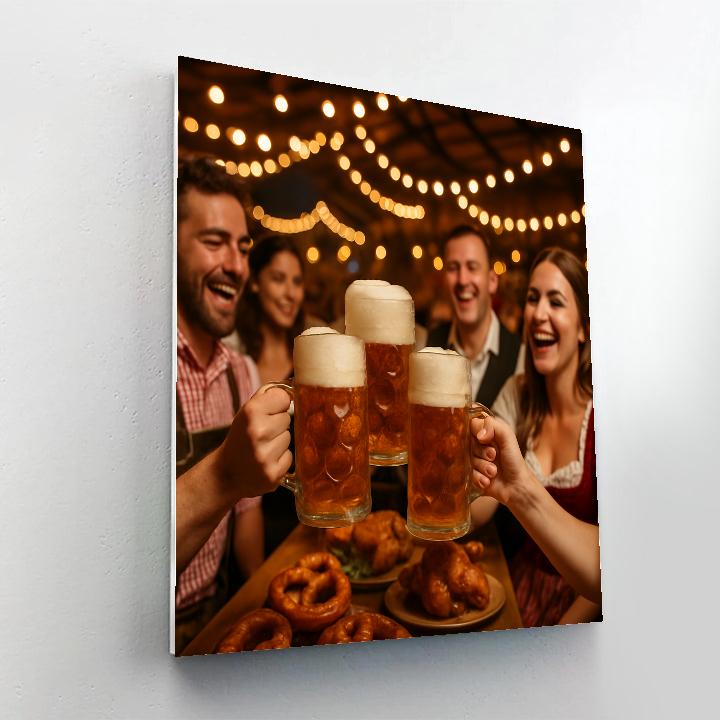 Oktoberfest Beer Tent Toast Munich Night Lights paint by numbers