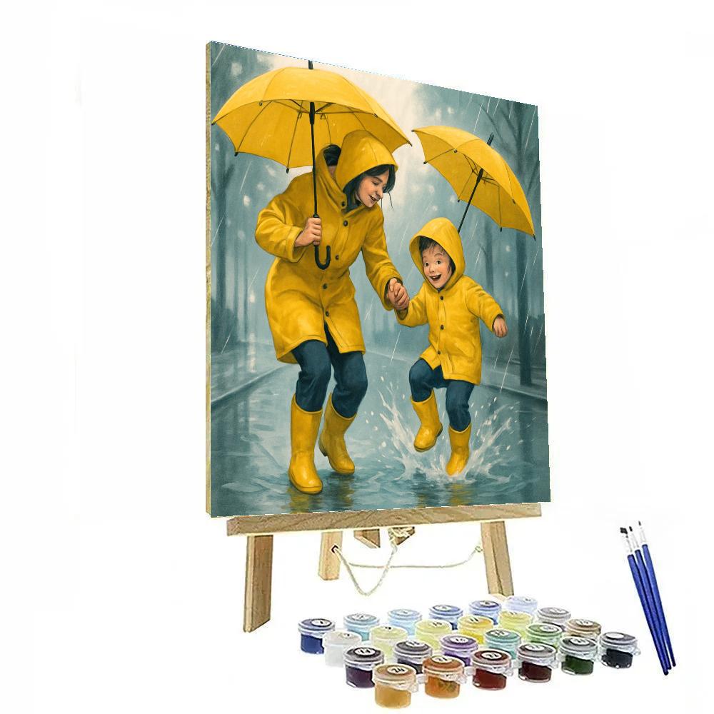 Raincoat Puddle Parade paint by number