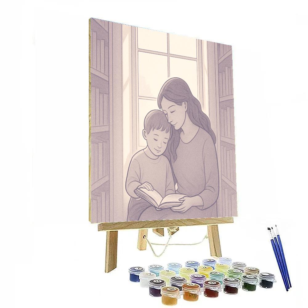 Library Window Quiet Reading paint by color