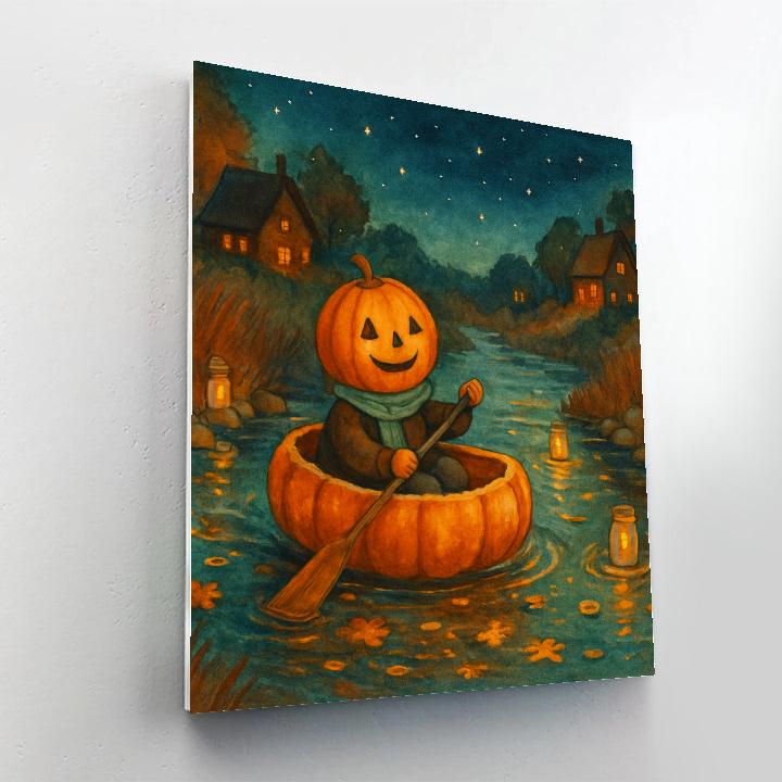 Pumpkin Boat On The Cinnamon River paint by numbers