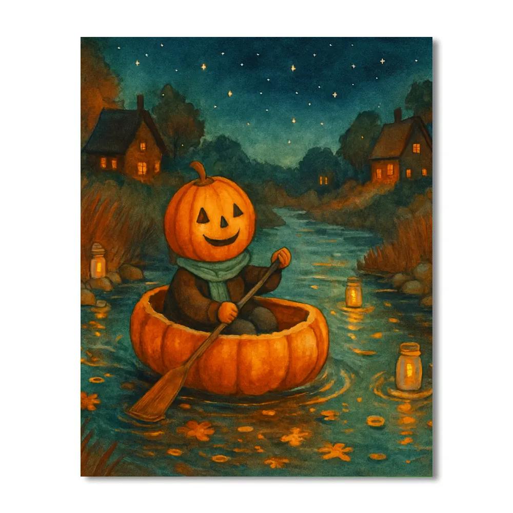 Pumpkin Boat On The Cinnamon River paint by numbers