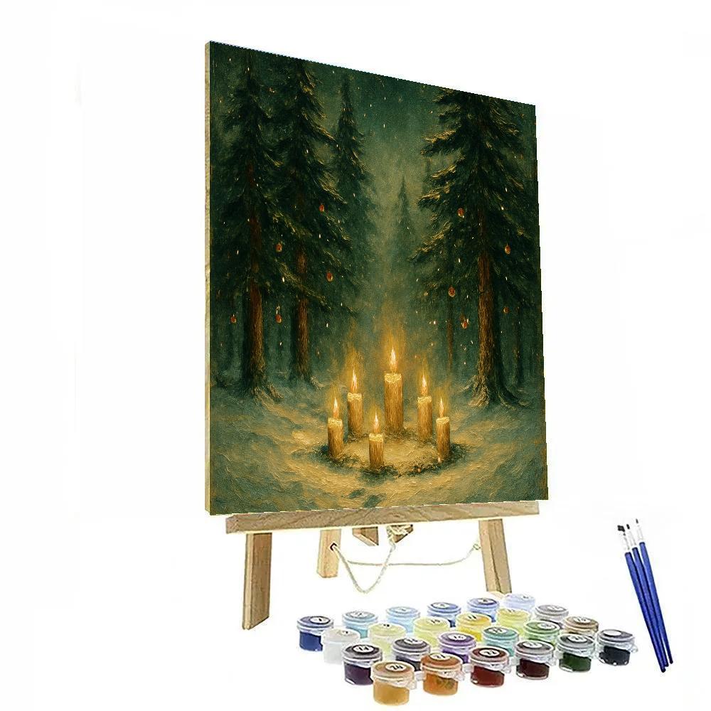 Pine Cathedral Of Candlelight Painting by numbers kit