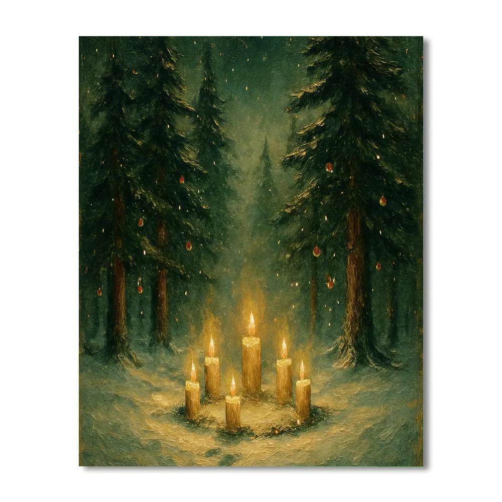 Pine Cathedral Of Candlelight Painting by numbers kit