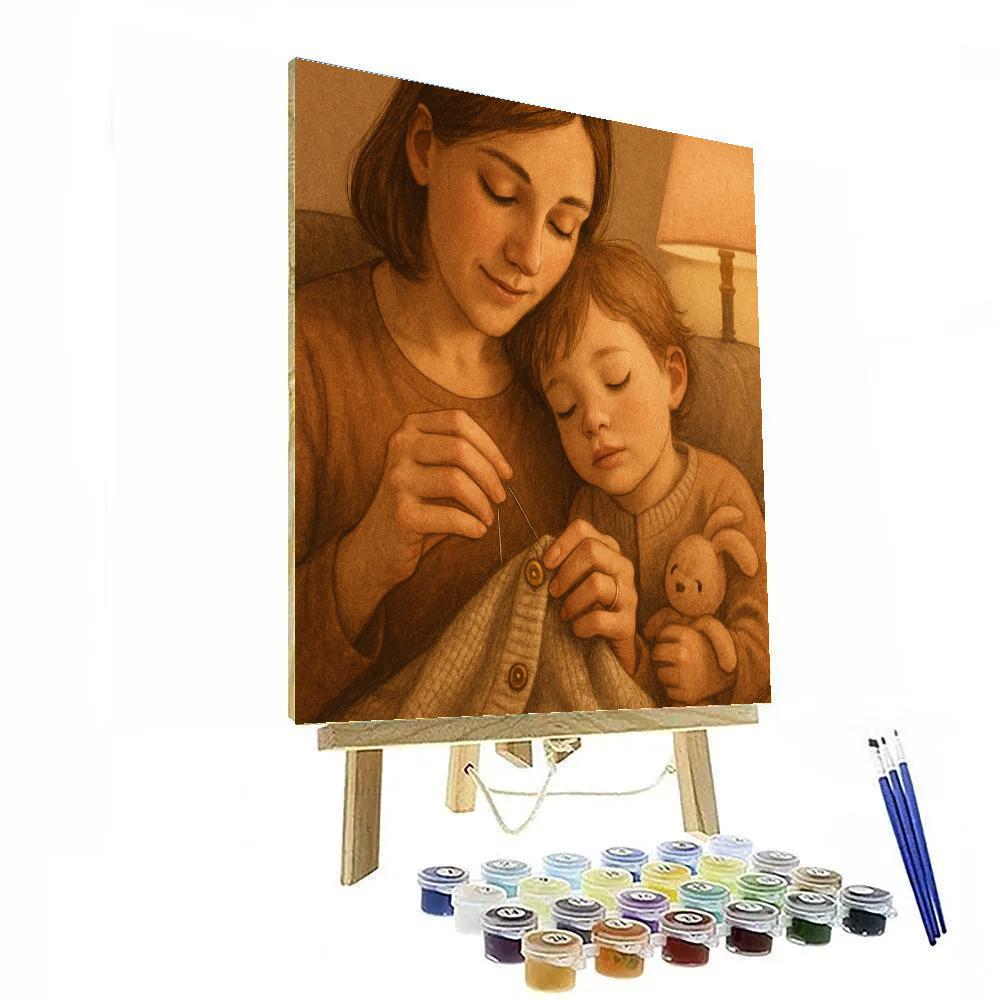 Stitched Button Comfort Paint by numbers kits