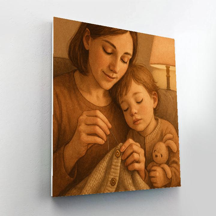 Stitched Button Comfort Paint by numbers kits