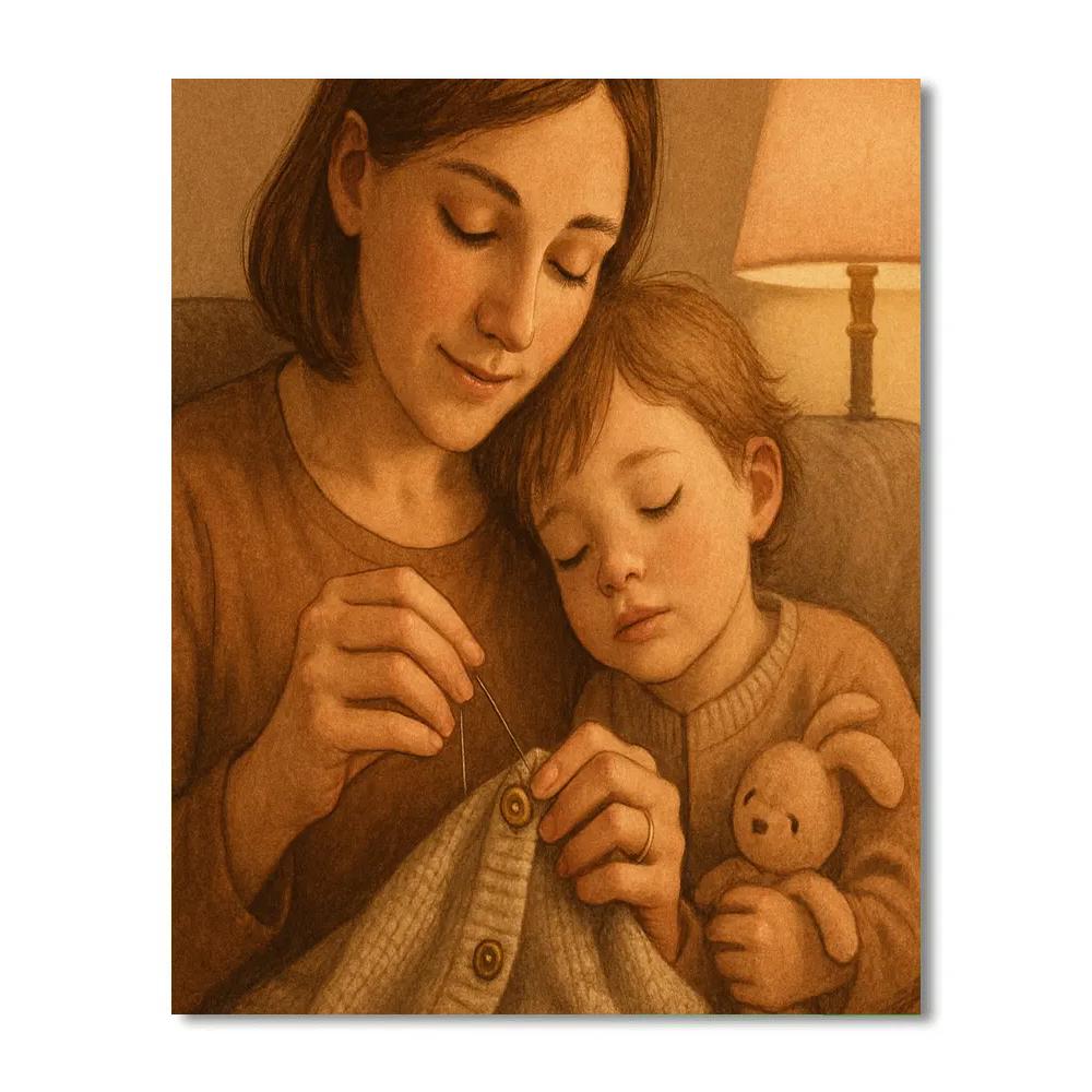 Stitched Button Comfort Paint by numbers kits