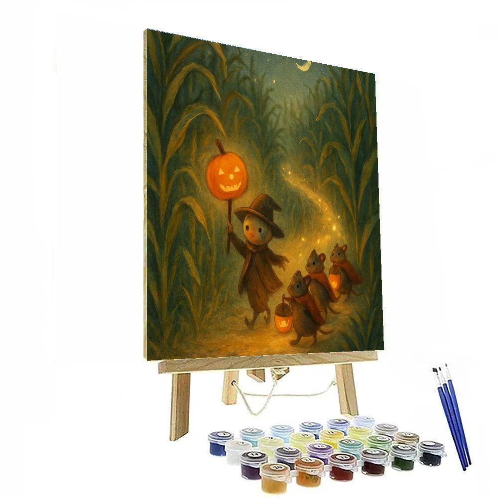 Enchanted Cornfield Lantern Parade Number painting