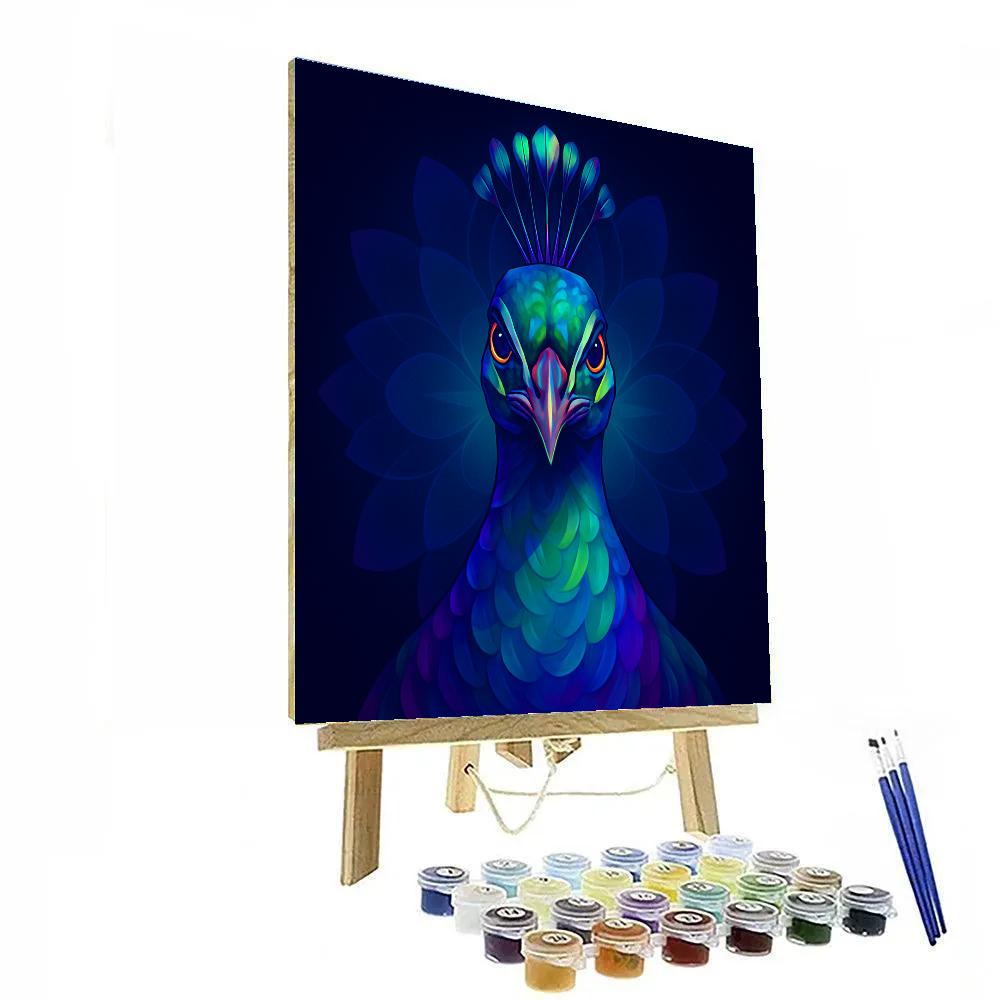 Cosmic Bloom Peacock paint by numbers
