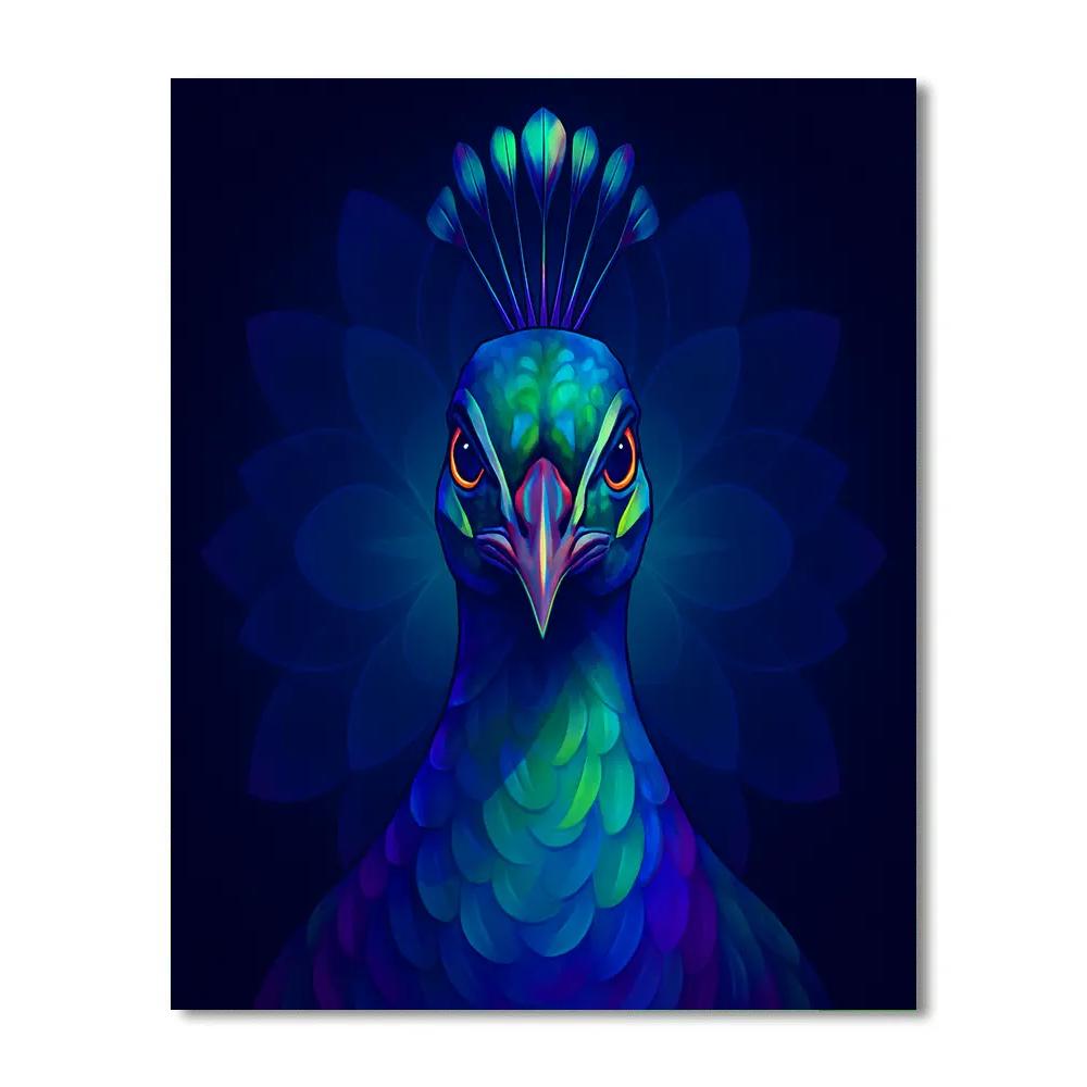 Cosmic Bloom Peacock paint by numbers