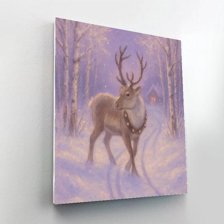 Reindeer Trail Through Lavender Twilight Painting by numbers kit