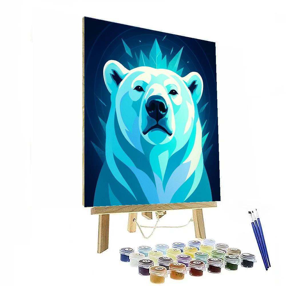 Glacier Pulse Polar Bear DIY paint by numbers