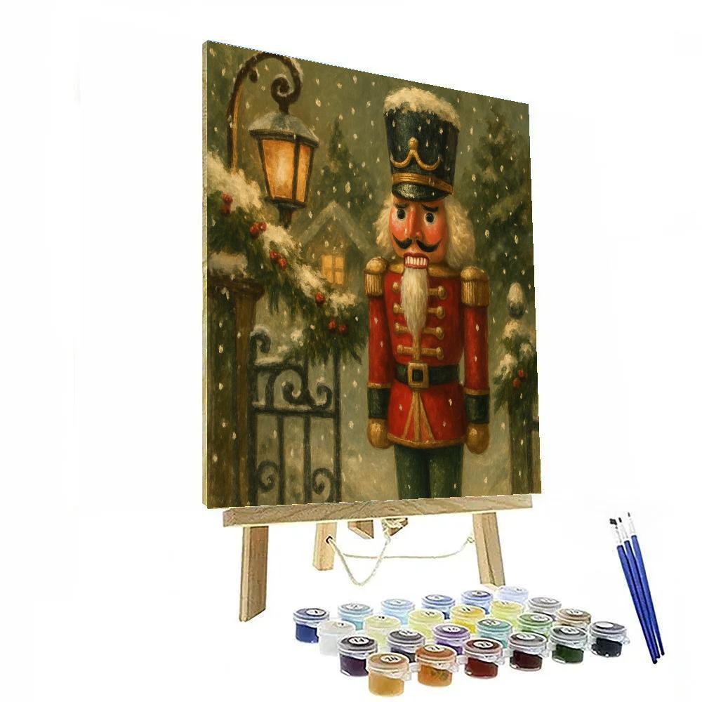 Nutcracker Guarding Snowy Gate Number painting