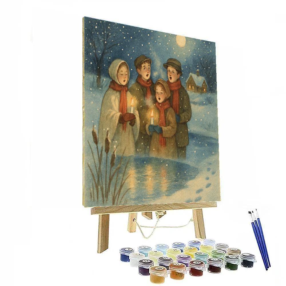Candlelit Carolers By Frozen Pond Paint by numbers kits