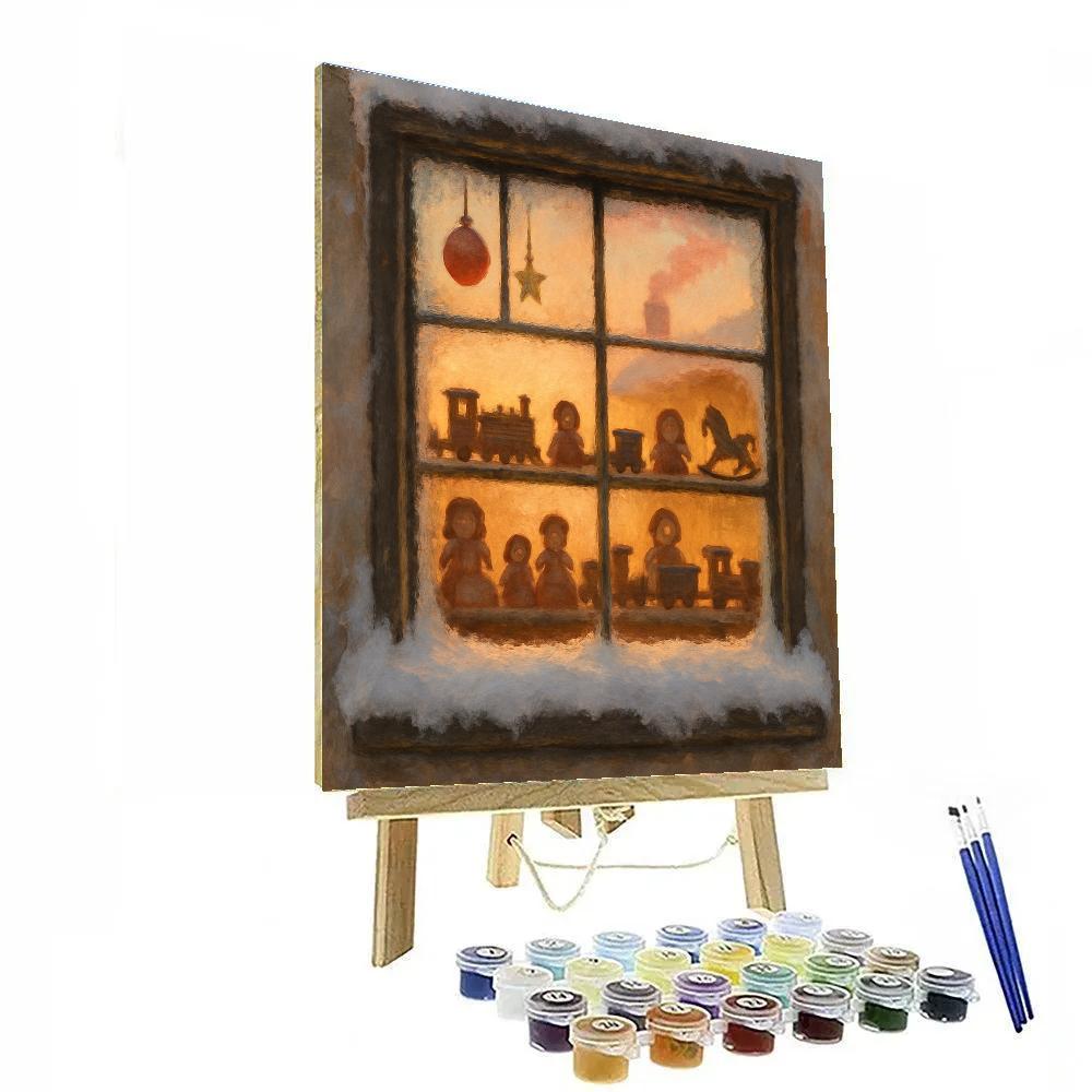 Toy Workshop Window At Dawn paint by numbers